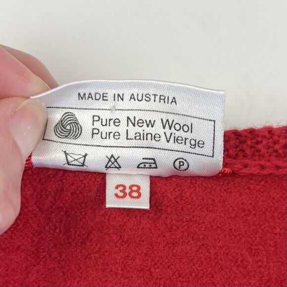 Vintage Boos Austria Boiled Wool Blazer Jacket S Red Cottagecore Alpine - Picture 4 of 14